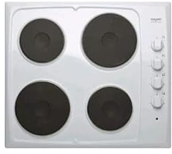 Plaque de cuisson électrique, 4 feux, blanche, 580x510 mm