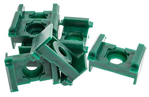 Camas 10x Auflagebock für Doppelstabmattenzaun 46mm x 25mm (Moosgrün (RAL 6005))