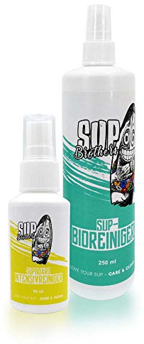 SUP Brothers Reinigungs-Set für Stand Up Paddle Boards und Schlauchboote I SUP-Zubehör I Schlauchboot I Wassersport-Zubehör I Intensiv-Reiniger I Bio-Reiniger