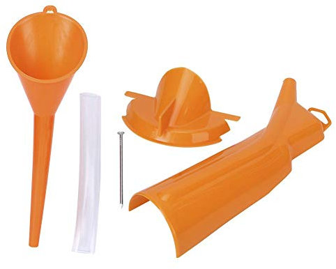 Entonnoir de filtre à huile, entonnoir de filtre à huile sans goutte pour moto, kit d'entonnoir à long cou, accessoire pratique, noir(Orange)