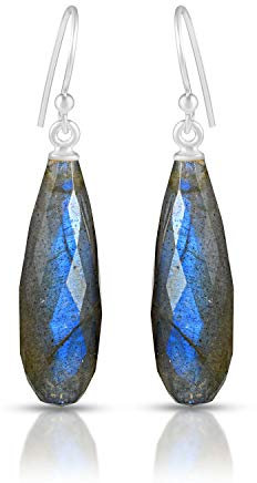 Lange Labradorit Ohrringe, Labradorit Ohrringe, Labradorit Edelstein Ohrring, 925 Sterling Silber Labradorit Ohrringe, Silber Tropfen Ohrringe für Geschenk, Stein
