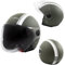 Jet Helm Motorrad Quad Matt Grün ECE 22 06 Weiß Grafik Visier XL