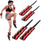 BAKAJI Lot de 4 poids pour poignet et cheville de 2 kg + 1 kg d'entraînement de gymnastique aérobic Fitness renforcement musculaire en néoprène avec fermeture déchirure et boucle réglable (rouge)