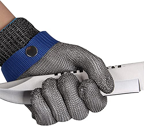 WXYZ Guanti Antitaglio Guanti Resistenti al Taglio a Rete Metallica, Cucina, Giardino, macellazione Guanti da Lavoro per la Sicurezza (Size : 1pcs/M)