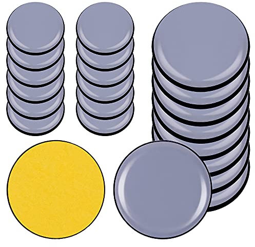 20 PCS Two Sizes Self-Adhesive Furniture Sliders Furniture Gliders Slider for Hardwood Floors for Moving Heavy Furniture Quickly and Easily (Round)