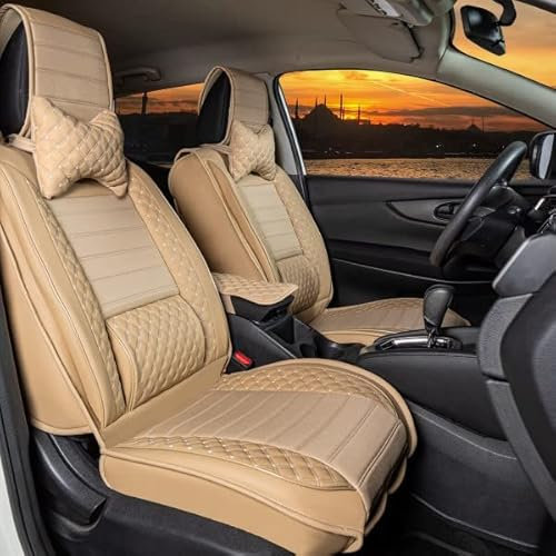 Germansell Sitzbezüge kompatibel mit BMW 2er Gran Tourer ab Bj. 2014 in Beige Set Paris