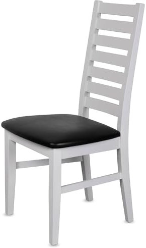 KEHO Esszimmerstühle 12er Set (CH02) - bis 150kg - Aus massivem Buchenholz - Stühle Esszimmer - Fertig montiert (Weiß - Schwarz)