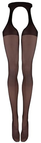 Franzoni Collant Svelatissime 20 Denari, Calze Donna Senza Cavallo Effetto Reggicalze, Collant Nero Sexy Streap Panty, Panty Hose - Made in Italy