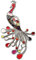 DOWAY Floral Emaille Pfau Geschenke Emaille Pfau Brosche für Damen Mode Pfau Schmuck (Rot)