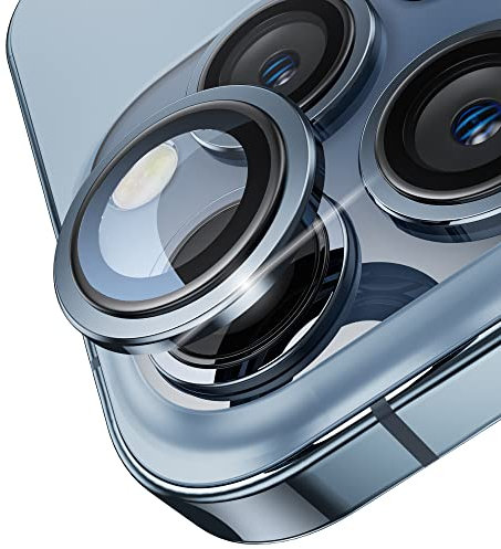 WSKEN [Aufrüstung Kameraschutz für iPhone 13 Pro/iPhone 13 Pro Max Kamera Schutzglas, 9H Härte Kratzfest Blasenfrei, Kamera Linse Schutzfolie Kompatibel mit iPhone 13 Pro/Pro Max, 3 Stück Blau