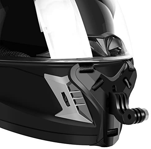 YEHOLDING Motorcycle Helmet Chin Mount with full face for Gopro and with Extra various flat and curved mounting scenarios for GoPro Insta360 DJI SJCAM APEMAN etc.