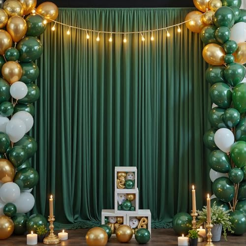 3x3 m Fond Photo Vert foncé, Blanc Mariage Fond Photographie, Fond Photo Vert foncé, Fond sans Plis pour la décoration des fêtes de Mariage