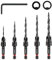EZARC Wood Countersink Drill Bit Set, 4, 6, 8, 10, 12 Tapered Drill Bits with 1/4 Hex Shank Quick Change, Counter Sinker Set for Carpentry and Woodworking
