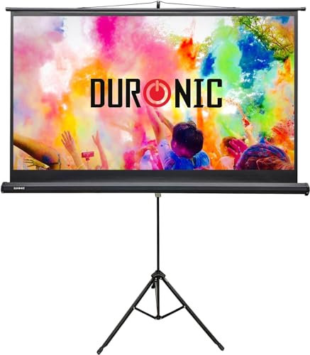 Duronic Tripod Projector Screen TPS75 Standing Portable 75 Inch Movie Video Projection Screens 16:9 for School Office Home Cinema Theatre with Stand