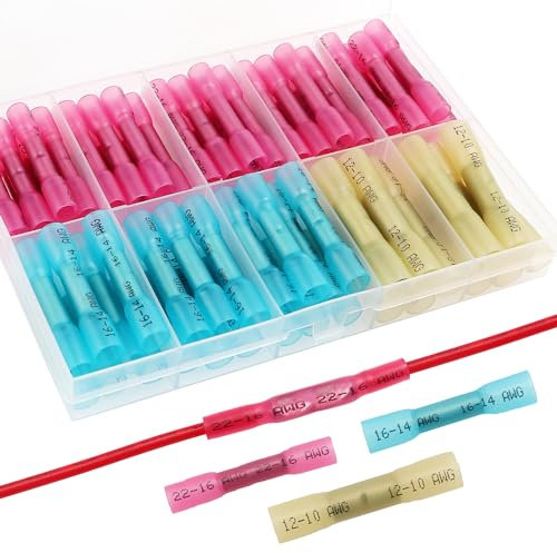 YIXISI 70 Pezzi Set Guaine Termorestringenti Saldanti, Connettore Termoretraibile, Terminali Termorestringenti, Terminali Elettrici Isolato Impermeabili, Terminali a Saldare, 26-10 AWG
