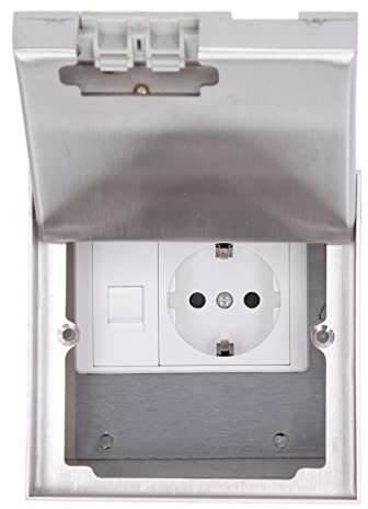 Bodeneinbau-Unterputzsteckdose, Platzsparende Unterputzsteckdose aus Edelstahl für Gewerbliche Umgebungen, AC250V
