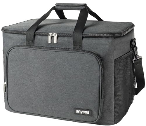 unycos - Bolsa Térmica Porta Alimentos【20L】 Nevera Portátil, Lunch Box Impermeable, Hermética e Isotérmica, Porta Fiambrera de Gran Capacidad para Almuerzo, Oficina, Viaje, Pícnic o Colegio (Negro)