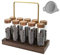 slcinwzdt Single Dose Coffee Bean Storage Tubes Coffee Beans Container 10pcs Coffee Bean Cellars with Walnut Wood Display Stand and Funnel