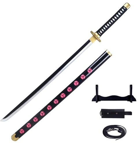 Schwert von Lorenor Zorro aus PU-Schaum, Katana mit Schwertscheide | Inkl. Schwertgürtel & Ständer