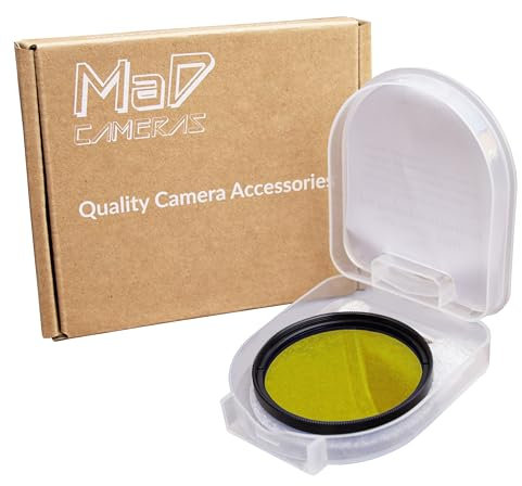 MaD Cameras 58mm Yellow Colour Correction Camera Lens Filter - Réduit Les Reflets, améliore Le Contraste et la Profondeur pour Les appareils Photo DSLR et sans Miroir - Yellow 58mm