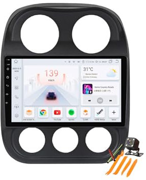 Autoradio Stereo Android 13.0 Navi für J-eep Compass Patriot 2009-2016 Sat GPS Navigation 10.1 Zoll Cartablet DVD Multimedia Player FM BT Receiver mit Carplay 4G 5G WiFi SWC,M6 pro Plus 2
