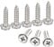 sourcing map Phillips Hex Washer Self Tapping Screws, M3 x 12mm 304 Stainless Steel Hex Flange Sheet Metal Screw 25pcs
