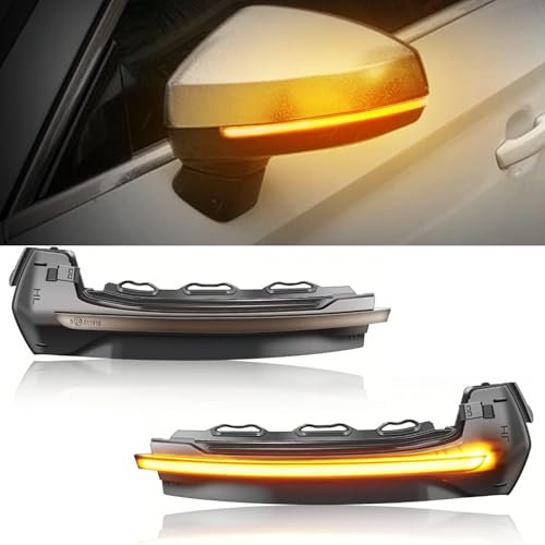 Yoegerery Indicatori di direzione dinamici a LED nello specchietto retrovisore per A-udi A3 8V S3 RS3 2013-2020 (Nero)