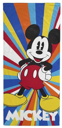 Jay Franco Disney Mickey Maus Sommerhandtuch – Fürs Bad, den Strand & Pool – 100% Baumwolle, 71 cm x 147 cm