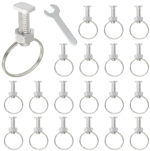 Greenhouse Nuts and Bolts,20 Sets Greenhouse Aluminium T Head Greenhouse Bolts and Rings Greenhouse Creating Suspension Anchors Point in Glazed Steel Channels to Plant Clips for Climbing Plants
