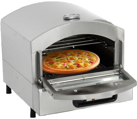 Kindevieft Four à Pizza à Gaz, Four à Pizza Portable Au Propane avec Pierre à Pizza De 12 Pouces, Machine à Pizza en Acier Inoxydable avec Tuyau De Gaz, pour L'ExtéRieur, Le Camping, Les FêTes