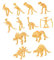 UPKOCH 12St Dinosaurier-Skelett Toy Set Dinosaur Toy Dinosaurier-Fossil realistisches Dinosaurierspielzeug Dinosaurierskelett aus Kunststoff pädagogisches Spielzeug Plastik Golden
