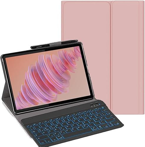 YHFZR Teclado Funda para Lenovo Tab Plus 11,5 Pulgada 2024, [Español Ñ] 7 Colores Desmontable Teclado Wireless Keyboard Case para Lenovo Tab Plus 11,5 Pulgada 2024 TB351FU, Rosa