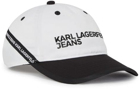 KARL LAGERFELD JEANS Herren Nylon Tape Cap, Weiß, Einheitsgröße EU
