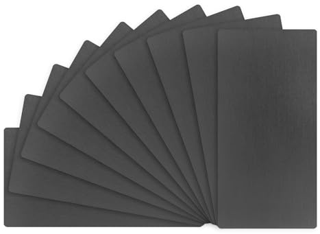 M METERXITY 10er-Pack Metall Visitenkarten-Rohlinge, 80x40x0,5mm Aluminiumplatte Lasergravur Druck Metallplatte für DIY/Dekorative/Home/Namensschild/Individuelle Rohlinge Karte [Matt Schwarz]