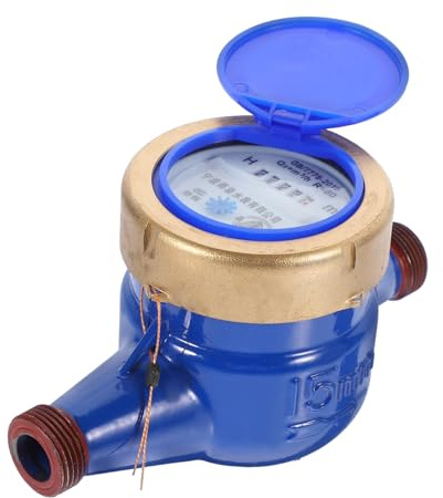 PartyKindom Compteur D'eau à Rotor Dn15 En Métal Protégé, Débitmètre D'eau Domestique Et Jardin, Usage Ingénierie, Installation Solide, Usage Quotidien