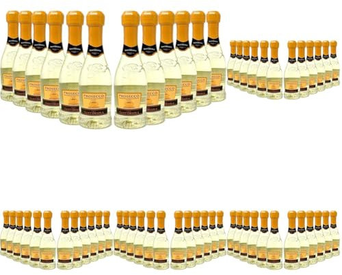 Casa Sant'Orsola - Mini Bottiglie Prosecco D.O.C. Millesimato Extra Dry, da Uva Glera, Gusto Fresco con Note Fruttate, 12x200 ml (Confezione da 5)