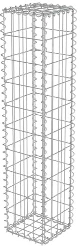 Refined Gabionen Wand mit Deckel Steingabionen Gabione Steinkorb Gabionenwand mit Abdeckung Verzinkter Stahl 20×20×100 cm