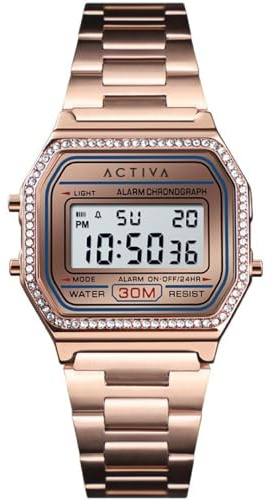 INVICTA Activa x Digital ACW1474-001 Montre Femme - Entanche - Digitale - Mouvement à Quartz - avec Cadran Or Rose - 37mm