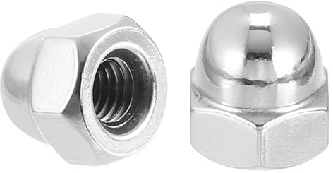 JIADEXIN 20 Pezzi Dado Cieco a Calotta Esagonali - Dadi Ciechi Dadi a Cupola Esagonali in acciaio inox A2 per Viti Dado Testa Chiusa Copri Bulloni M6 (6mm)