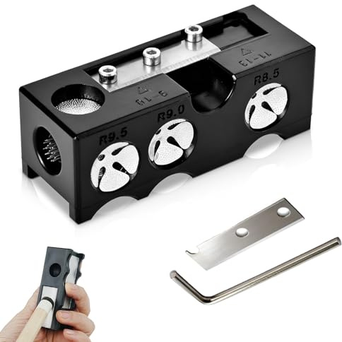 11 in 1 Cue Tip Shaper Tool for Snooker & Pool, Multifunctional Snooker Cue Tip Shaper with U-Grinder, Needle & Scuffer, Compact Pool Cue Accessories for Cue Tip Shaping, Repair & Maintenance