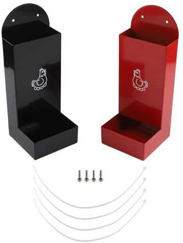 FUANA Hühnerfutter- und Snackspender aus Metall, hängend, automatische Futtertrog, Hühner, für Rot/Schwarz