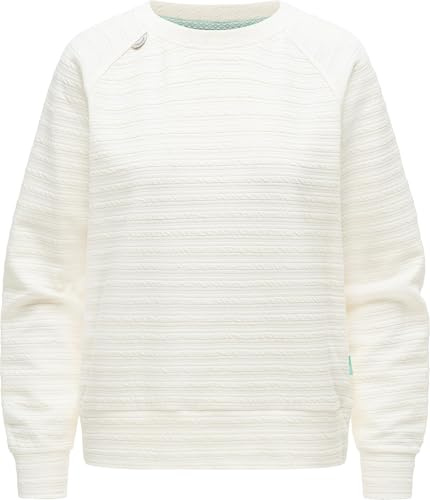 Ragwear Damen Leichter Pullover Oberteil mit gestreifter Prägung Longsleeve Joann Crepe XS-3XL