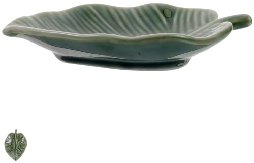 PACKOVE Piatto Portagioie in Ceramica a Forma di Foglia Verde | Vassoio Portaoggetti, Piatto di Ceramica Forma di Foglia, Piatto Ceramica Decorativo, Pulizia Facile, Regalo