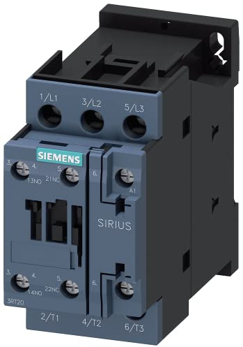 SIEMENS – Installationsschütze, AC-3 5,5 kW 400 V KONTAKT offen + geschlossen 230 V S0 Schrauben, Drucktaste, Weiß, Manuell