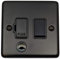 G&H CFB56B Standard Plate Matt Black 1 Gang Fused Spur 13A Switched & Flex Outlet