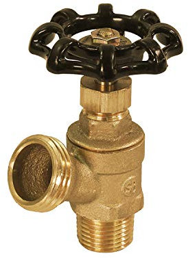 Midline Valve 6834 Boiler Drain Valve with Stuffing Box 1/2 in. MIP Inlet x 3/4 in. MHT Outlet, Brass, Lead-Free