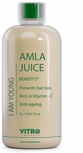 Vitro Jus Amla avec pulpe 1L | Jus de groseille indienne aux herbes ayurvédiques | Stimulateur immunitaire | Antioxydan puissant