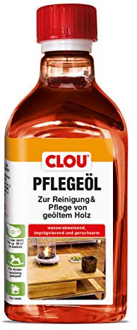 Clou Pflegeöl zur Reinigung und Pflege von geöltem Holz im Innenbereich, wasserabweisend und imprägnierend, 250ml