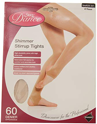 Silky Womens/Ladies Dance Shimmer Stirrup Tights (1 Pair) (X-Large (5ft6â€-5ft10â€)) (Light Toast)