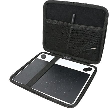 Khanka Hart Tasche + Antifouling Handschuh Für Wacom Intuos M Stift-/Mobiles Zeichentablett case Schutzhülle. (Für Intuos M)